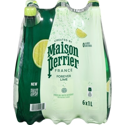 Maison Perrier Forever Lime, Sparkling Water Beverage, Natural Lime Flavour, No Calories, No Sweeteners, No Sodium, Sourced & Bottled In France 6x1.0 l, $0.19/100ml