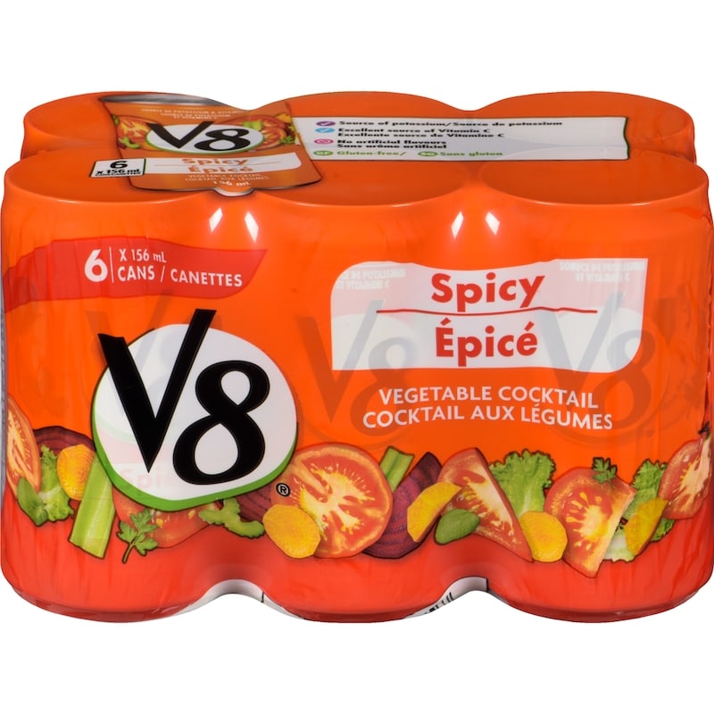 V8 Vegetable Cocktail Spicy - 6x156.0 ml | Dominion Stores of