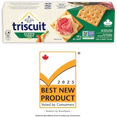Triscuit TRISCUIT, Garden Vegetable Crackers, Light and Crispy Texture 185 g, $1.62/100g