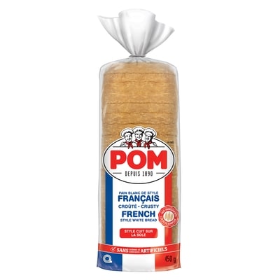 POM Crusty French Style White Bread 450 g, $0.98/100g
