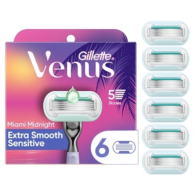 Gillette Miami Midnight Extra Smooth Women's Razor Blade Refills, 6 Refills 6 ea, $5.67/1ea