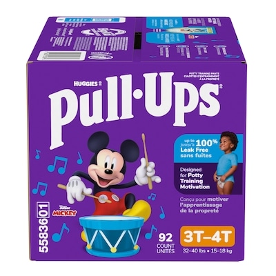 Huggies Sous-vêtements d’entraînement pour garçons, 3T-4T (14 à 18 kg [32 à 40 livres]), 92 sous-vêtements 92 ea, 0,40 $/1ch