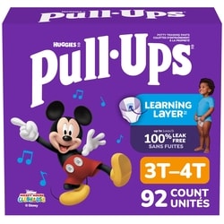 Huggies Sous-vêtements d’entraînement pour garçons, 3T–4T (32–40 lb) 92 sous-vêtements 92 ea, 0,40 $/1ch