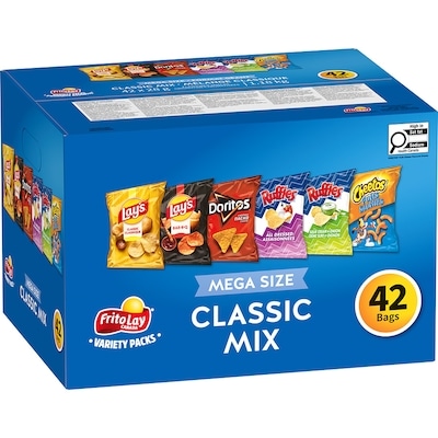 Frito-lay Classic Mix Snacks Variety Pack, 42 bags 1176 g, $1.70/100g