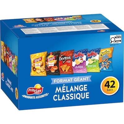 Frito-Lay Emballage de produits assortis, grignotines Mélange classique, 42 Sacs 1176 g, 1,70 $/100g
