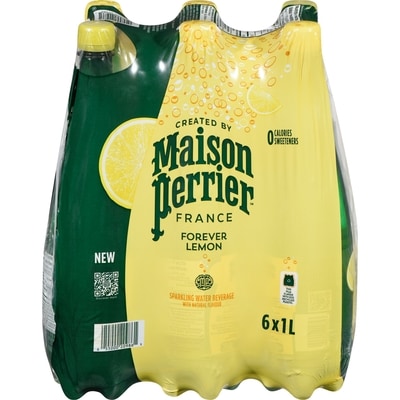 Maison Perrier Forever Lemon, Sparkling Water Beverage, Natural Lemon Flavour, No Calories, No Sweeteners, No Sodium, Sourced & Bottled In France 6x1.0 l, $0.19/100ml