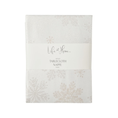 Life at Home Metallic Woven Tablecloth - Off White and Gold 1 ea, $29.00/1ea