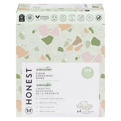 The Honest Company Clean Conscious Wipes Sensitive Fragrance Free 288 ea, $0.10/1ea