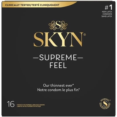 Skyn Condoms lubrifiés en polyisoprène synthétique supreme feel 16 ea, 1,56 $/1ch