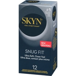 Skyn Synthetic Polyisoprene Lubricated Condoms Snug Fit Ultra Soft, Closer  Feel - 12 ea