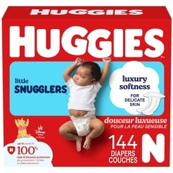 Huggies Little Snugglers Baby Diapers, Size Newborn (up to 10 lbs), 144 Ct 144 ea, $0.29/1ea