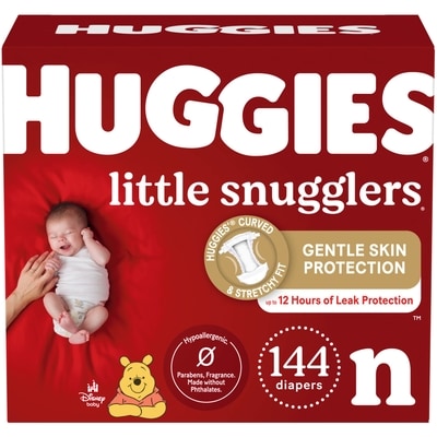 Huggies Little Snugglers Baby Diapers, Size Newborn (up to 10 lbs), 144 Ct 144 ea, $0.31/1ea