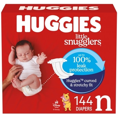 Huggies Couches pour bébés Little Snugglers,Nouveau-né (jusqu’à 4,5 kg [10 livres]), 144 couches 144 ea, 0,24 $/1ch