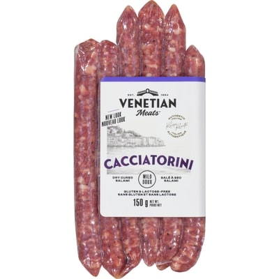 Venetian Dried Sausage Cacciatorini Mild 150 g, $4.99/100g
