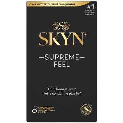 Skyn Condoms lubrifiés en polyisoprène synthétique supreme feel 8 ea, 1,87 $/1ch