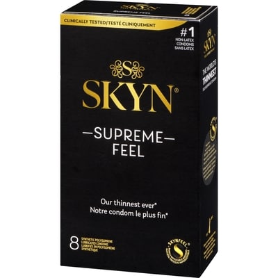 Condoms lubrifiés en polyisoprène synthétique supreme feel