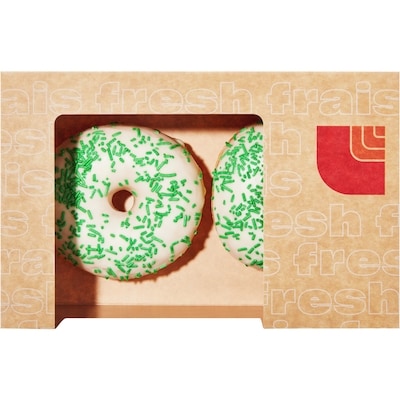 null Beignes avec bonbons décoratifs verts, paq. 2 153 g, 2,28 $/100g