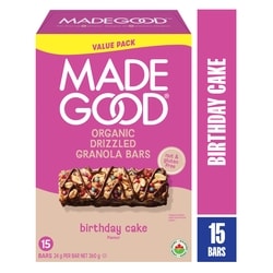 Made Good Chocolate Drizzled Birthday Cake Bar 15ct 360 g, $3.01/100g