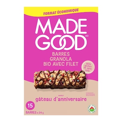 Made Good Barres granola filet de chocolat saveur gâteau d'anniversaire 360 g, 3,01 $/100g
