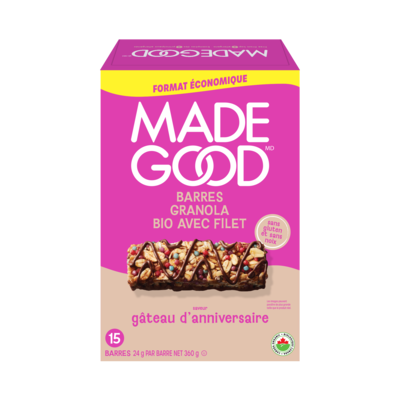 Made Good Barres granola filet de chocolat saveur gâteau d'anniversaire 360 g, 3,01 $/100g