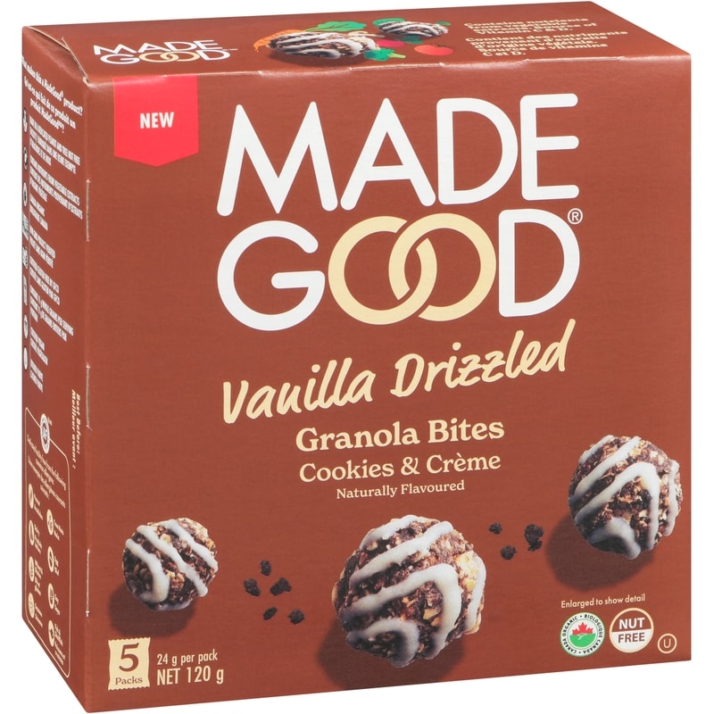 Crunchy Oat Bites Vanilla Drizzled Cookies & Crème 