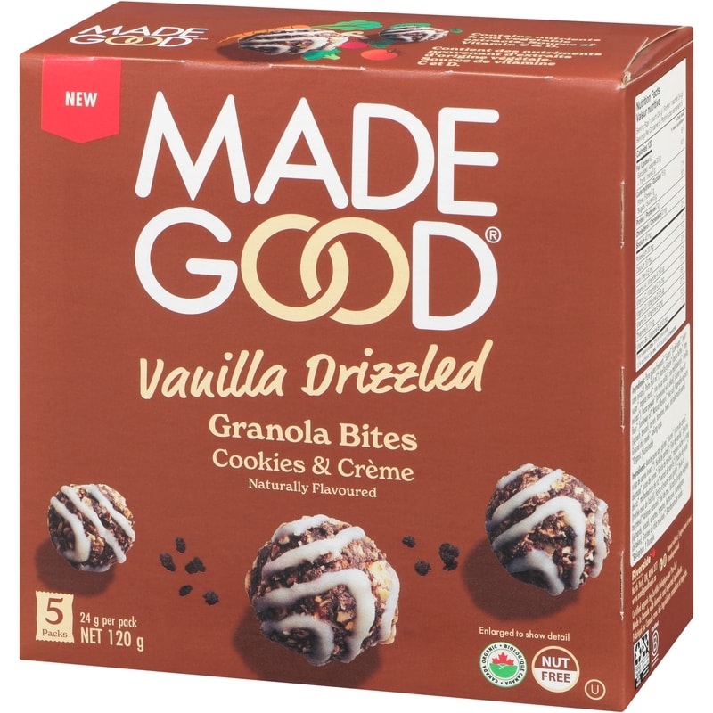 Crunchy Oat Bites Vanilla Drizzled Cookies & Crème 