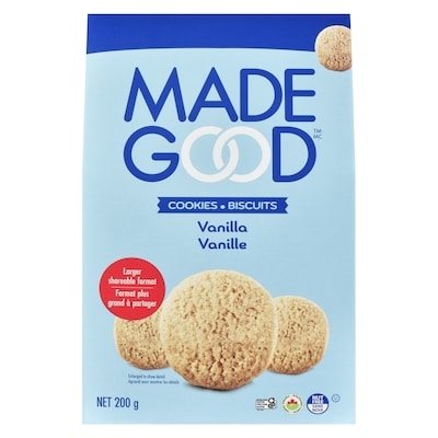 Made Good Cookies Vanilla 200 g, $3.25/100g