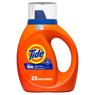 Tide Détergent à lessive liquide, parfum Original, 25 brassées 1 l, 0,85 $/100ml