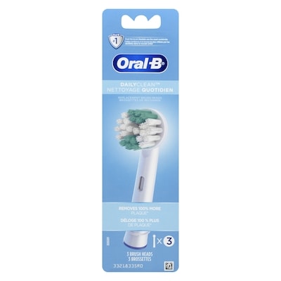 Oral B Daily Clean Electric Toothbrush Replacement Brush Heads Refill, 3 Count 3 ea, $12.00/1ea