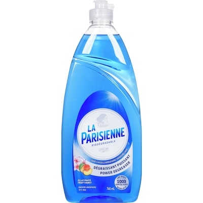 La Parisienne Liquide à vaisselle biodégradable dégraissant puissant éclat fruité 740 ml, 0,47 $/100ml