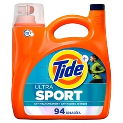 Tide + Détergent à lessive Sport, 94 lavages 3.9 l, 0,51 $/100ml