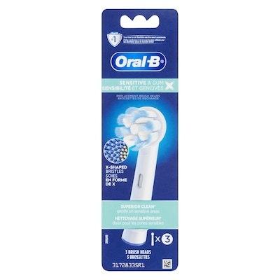 Oral B Replacement Brush Heads Sensitive &Amp; Gum 3 ea, $15.00/1ea