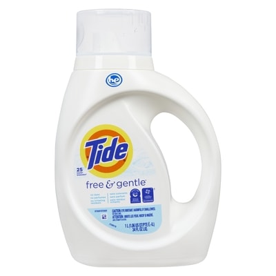 Tide Détergent à lessive liquide Free & Gentle, 34 brassées  1 l, 0,90 $/100ml