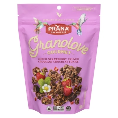 Prana Céréales granola granolove gourmet croquant chocolat-fraise 300 g, 2,00 $/100g