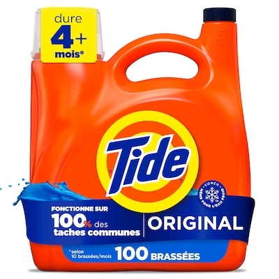 Tide Détergent à lessive liquide, parfum Original, 100 brassées, 3,9 L (132 oz liq.) 3.9 l, 0,70 $/100ml