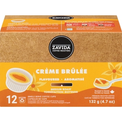 Zavida Single Serve Coffee Cups Crème Brûlée Medium Roast 132 g, $9.08/100g