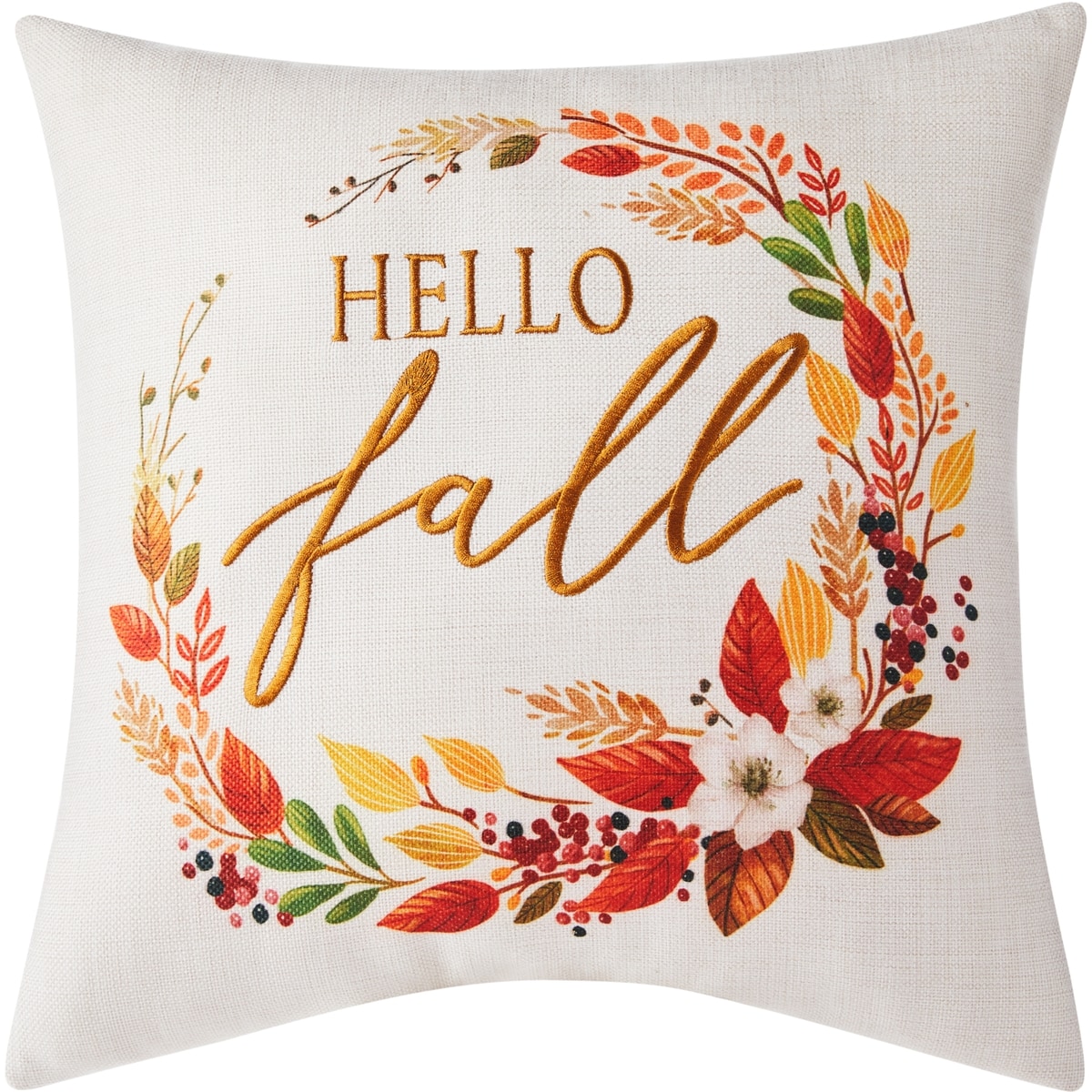 null Embroidered Cushion - Hello Fall 1 ea, $11.50/1ea