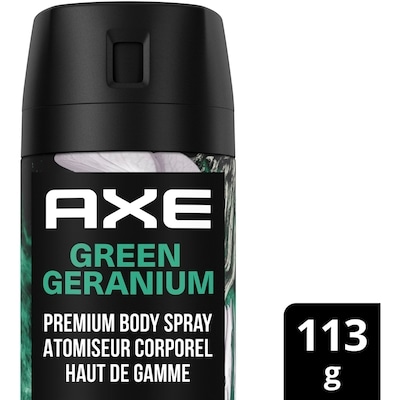Axe Premium Body Spray for Men, Green Geranium deodorant 113 g, $8.84/100g