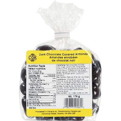 Johnvince Foods Dark Chocolate Covered Almonds 175 g, $1.71/100g