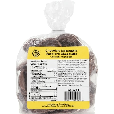 Johnvince Foods Friandises macarons chocolatés 220 g, 1,36 $/100g