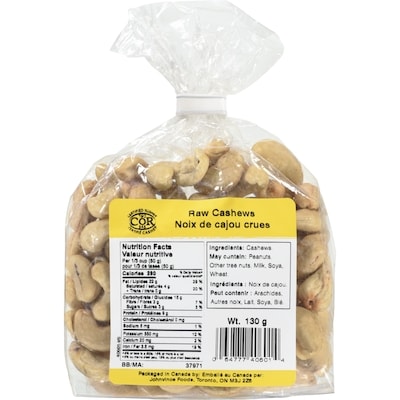Johnvince Foods Noix de cajou crues 130 g, 2,31 $/100g