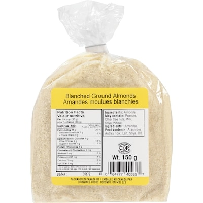 Johnvince Foods Amandes moulues blanchies 150 g, 2,00 $/100g