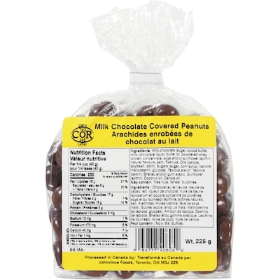 Johnvince Foods Arachides enrobées de chocolat au lait 225 g, 1,33 $/100g