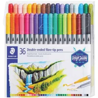 Staedtler Double-ended fabre-tip pens 36 ea, $0.50/1ea