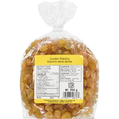 Johnvince Foods Raisins secs dorés 250 g, 1,20 $/100g