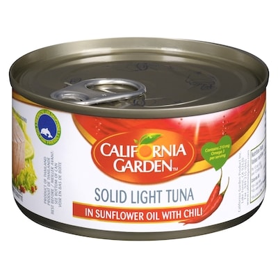 California Garden Solid Light Tuna In Sunflower Oil With Chili 185 g, $2.32/100g