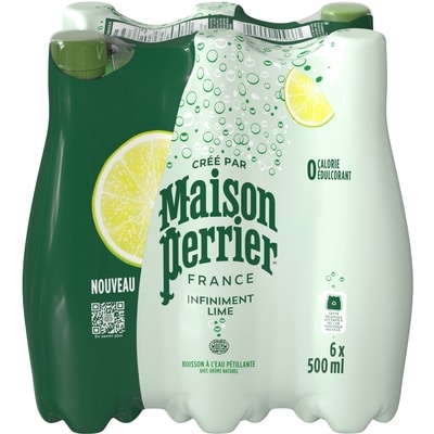Maison Perrier Infiniment lime, boisson à l’eau pétillante paquet de 6 6x0.5 l, 0,33 $/100ml