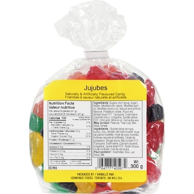 Johnvince Foods Candy Jujubes 300 g, $1.00/100g