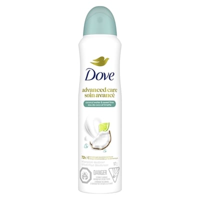 Dove Advanced Care Coconut Water & Sweet Lime Dry Spray Antiperspirant 107 g, $9.34/100g