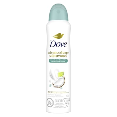 Dove Antisudorifique vaporisateur sec Coconut Water & Sweet Lime 107 g, 9,34 $/100g